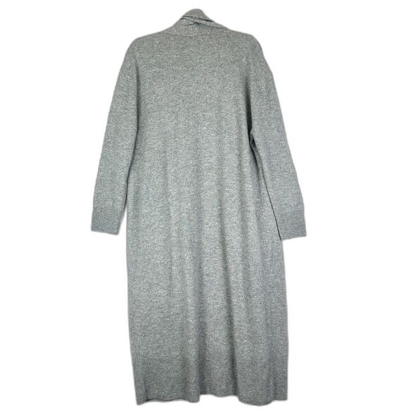Nordstrom Wool Cashmere Longline Cardigan Size Large Midi Pockets Quet Luxury - Picture 2 of 6